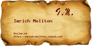 Imrich Meliton névjegykártya
